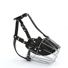 狗狗鐵製嘴套，外出防撿食防咬叫口罩，馬犬金屬狗嘴罩, 1個, 米白色普通款,S（約7.5-12.5公斤）