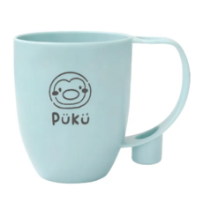 PÜKÜ微笑漱口杯 兒童牙刷架漱口杯 寶寶刷牙杯 可愛造型 安全材質 防滑設計, 綠色, 1個