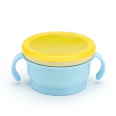 麵包超人 零食碗 防漏零食杯 寶寶外出攜帶零食碗 250ml 現貨E發票, 1個, 素色藍