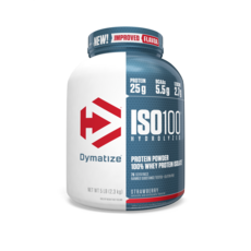 Dymatize ISO 100乳清蛋白粉, 草莓(Strawberry), 2.3kg, 1罐