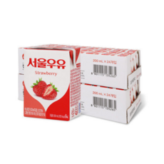 서울우유 딸기 멸균우유 200ml 24입+24입 (2박스), 48개