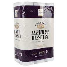 프리미엄 바스티슈 두루마리 휴지 화장지 40m 30롤, 1롤, 30개