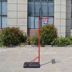 끄롱마제 미니 실내 농구대 높이조절 스탠딩 휴대용 가정용 이동식 농구림 세트, 레드