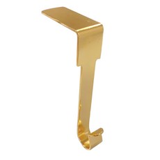 DFMEI 壁爐聖誕襪掛鉤金屬包包掛鉤子聖誕裝飾衣架桌面櫃邊掛鉤現貨, 1個, L鉤金色不帶防滑墊:如圖