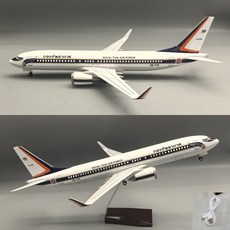 태국 왕립 국왕 전용기 B737-800 모형 비행기 항공기 다이캐스트 1:85, 화이트(고급형 소리인식 LED조명)