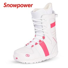스노우보드 부츠 방수 와아어 발목보호 방한화 모피, 1개, 화이트 핑크 스트랩