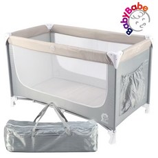 babyBabe 嬰兒便攜床，透氣網布設計，附收納袋，輕巧易攜帶, 奶茶色
