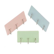한씨올데이 3구 접착 후크 무타공접착식후크, 핑크