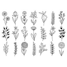 수용성 자수 스티커 A4 크기 인쇄 가능한 물에 녹는 반투명 전사지 취미용 DIY 공예용품 자수도안 활용, 1개, 꽃과 풀 - 가로