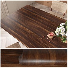 VEELIKE 294.9 x 81.3cm(118 x 32인치) 너비 천연 호두나무 접촉 용지 나무 벽지 벗겨서 붙이는 조리대 방수 나뭇결 접촉 용지 캐비닛 벽 책상용 탈착식 자