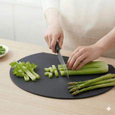 칼집 안나는 색배임없는 항균 TPU 도마, 1개, 블랙