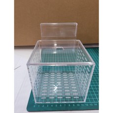 單格壓克力隔離盒 11.8*11.8*11cm 適用10mm內玻璃 台灣製造 適用孔雀魚 短雕 異形 螯蝦 海水魚缸, 1個