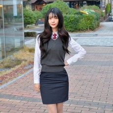 생각바름 보풀방지 그레이화이트라인 교복조끼 공용 교복 교복쇼핑몰 교복몰 여자교복 학생복 남자교복 학