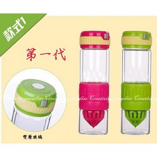 鮮果魔力瓶 雙層玻璃榨汁杯, 1個, 綠色
