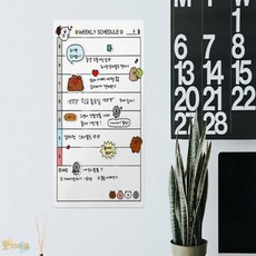 랄라온 곰돌희 메모보드 점착용 주간계획표