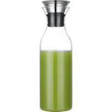 뚜껑이 있는 카라푸 50온스/1.5리터 유리 카라페 뜨거운/찬물용 붕규산염 피처 아이스티 및 주스 음료, 50 Ounces Carafe, 1.5L