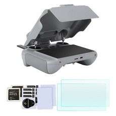 써니라이프 dji RC2 썬후드 커버케이스+액정보호 강화유리필름 패키지 아바타360/미니5프로/매빅4프로/에어3s/플립 드론 조종기 액세서리, 1세트, RC2 썬후드커버 케이스+액정보호 강화유리필름 2매
