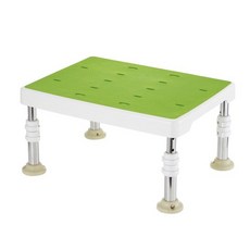 【海夫健康生活館】HEF 日本 不鏽鋼 高度可調 防滑泡澡 防霉軟墊 寬版沐浴椅 粉色/綠色(HEFR-100/101), 綠色(HEFR-101), 1個