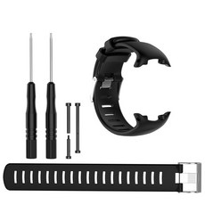 頌拓 Suunto D4 D4i NOVO 替換腕帶 運動矽膠錶帶, 黑色, 1個