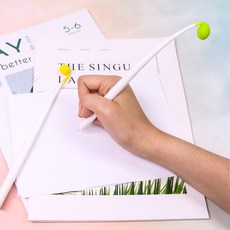 핵인싸템 갓샵 흔들흔들 콩나물펜/채소 야채 중성, 튤립꽃볼펜
