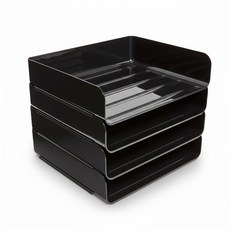 라라하우스 A4 문서 서류 트레이, 4단, 블랙
