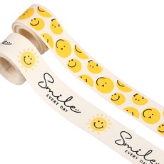 애브리데이 스마일 면 리본테이프 [3660] / 리폼 원단 테이프 리본 공예 미싱, 애브리데이스마일, 1개