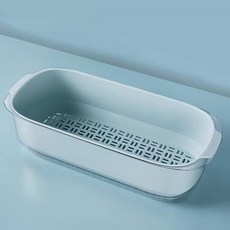 BLOWFISHFUGU 가정용 직사각형 2층 과일과 야채 두꺼운 물빠짐야채바구니 주방 야채 과일 야채세척바구니 물빠짐바구니, 5개, 블루