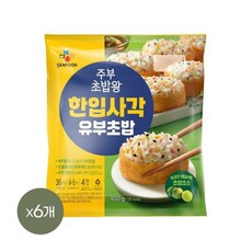 제일제당 주부초밥왕 한입사각 유부초밥 400g x6개, 6개