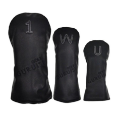 골프헤드커버 모던일러스트 GOLF GURUISI 드라이버1개 우드1개 유틸1개 3개 1세트, 블랙 3종, 1개