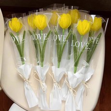 제너럴케이 모루 꽃다발 세트 DIY 키트 1송이 X5개, 옐로우