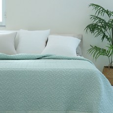 포그나미 데일리 네이쳐 60수 아사 순면 피그먼트 워싱 이불겸 스프레드 28종, 민트(몽글)