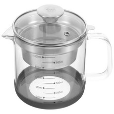 럭샤이니 두유 필터 포트 1L 유리 주전자와 우유 주스용 미세 메쉬 스트레이너 간편한 여과 수프 주방