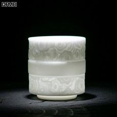 DFMEI 冰種羊脂玉 主人杯 功夫茶杯 送禮 冰種瑞氣祥雲盞, 1個, 冰種瑞氣祥雲盞:如圖