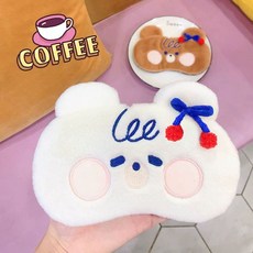 캐릭터 귀여운 보들보들 표정 일상도도, 화이트 모카베어 아이스 팩+귀마개 포함, 1개, 1개입