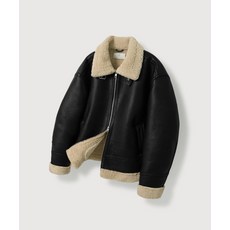 MOOD INSIDE 더스크 레더 무스탕 자켓_Black 473112