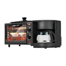 多功能定時電烤箱 煎/烤/熱飲 買就送全套配件 家用早餐機 電烤箱 咖啡機 烤箱 烤箱咖啡, 多功能早餐機 220v, 定時控溫