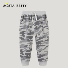 歐美風男童迷彩運動長褲
