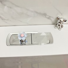 DFMEI 可愛花朵馬桶按壓器長指甲美甲專用創意衛生間水箱沖水開關按鈕, 1個, 藍色