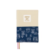 chryse culture A6/50K 棉麻布拼色可調式書衣, 02貓頭鷹, 1個