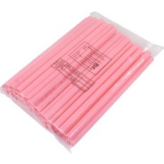 핑크 하트 스트로우 버블티용 벌크포장 빨대 지름12mm x 높이 25cm, 50개, 8개