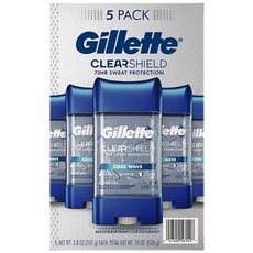 질레트 쿨웨이브 클리어젤 데오드란트 남성용 5개세트 107g Gillette Cool Wave Clear Gel, 1개, 538g