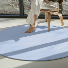 호이데코 코지 원형 단모 러그 워셔블 라이트 블루 150R