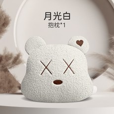 汽車坐墊 可愛小熊毛絨保暖座椅套, 1個, 腰靠1個丨:腰靠1個丨