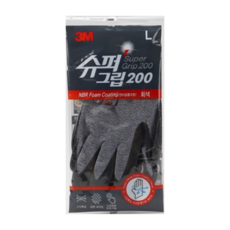 3M 슈퍼그립 200 NBR 코팅장갑 10켤레 작업 장갑 캠핑장갑 안전장갑 배달 원예, 10개, M, GRAY
