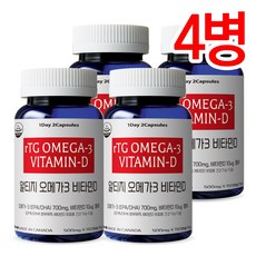 통라이프 하이키즈 알티지오메가3+비타민D-EPA+DHA 75일분-4병, 150정, 4개