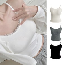 [수앤수][캡내장] 미슈 코튼 레이스 크롭 나시 (26C021)