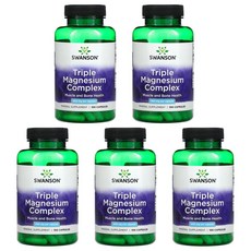Swanson 스완슨 트리플 마그네슘 컴플렉스 400mg 캡슐 100정, 5개