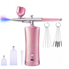 휴대용 미스트 분사기 홈케어 수분 공급 피부 관리용 뷰티 디바이스, 핑크 선물 세트, USB 충전 모델