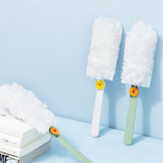 일회용 먼지 떨이 생활용 미세먼지 극세사 정전기 먼지 떨이 청소용품 리필용 청소포 리빙 깔끔 집안, 그린+청소포(1개)