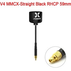 드론 안테나 4 프리스타일 롤리팝 6Dbi 2 RHCP 5 드론용 7G 스트레이트 앵글 V4 RP SMA 고이득 Foxeer 레이싱 UFL MMCX, V4 Black MMCX-S 59mm, 1개